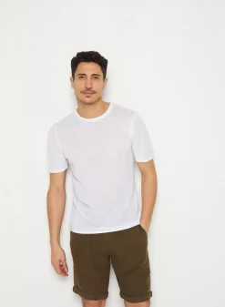 Maison Montagut T-Shirts>T-Shirt Col Rond En Lin Flamme - Renaud