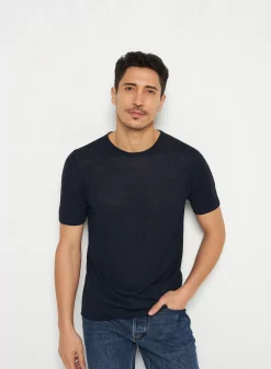 Maison Montagut T-Shirts>T-Shirt Col Rond En Lin Flamme - Renaud
