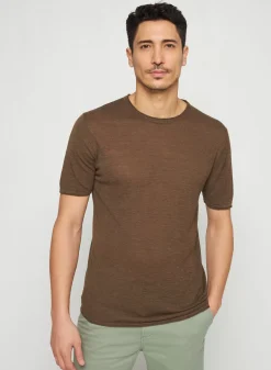 Maison Montagut T-Shirts>T-Shirt Col Rond En Lin Flamme - Renaud