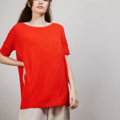Maison Montagut T-Shirts>T-Shirt Col Rond En Viscose Crepe - Bibiche