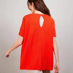 Maison Montagut T-Shirts>T-Shirt Col Rond En Viscose Crepe - Bibiche
