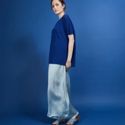 Maison Montagut T-Shirts>T-Shirt Col Rond En Viscose Crepe - Bibiche