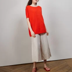Maison Montagut T-Shirts>T-Shirt Col Rond En Viscose Crepe - Bibiche