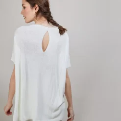 Maison Montagut T-Shirts>T-Shirt Col Rond En Viscose Crepe - Bibiche