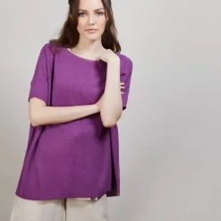 Maison Montagut T-Shirts>T-Shirt Col Rond En Viscose Crepe - Bibiche