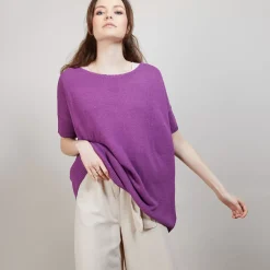 Maison Montagut T-Shirts>T-Shirt Col Rond En Viscose Crepe - Bibiche