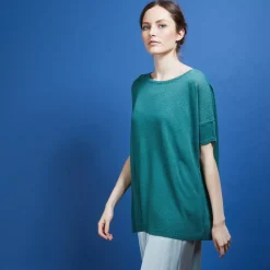 Maison Montagut T-Shirts>T-Shirt Col Rond En Viscose Crepe - Bibiche