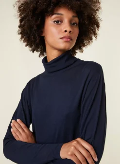 Maison Montagut T-Shirts>T-Shirt Col Roule En Bambou Cachemire Fine Maille - Aerio