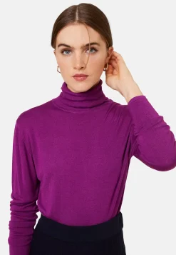 Maison Montagut T-Shirts>T-Shirt Col Roule En Bambou Cachemire Fine Maille - Aerio