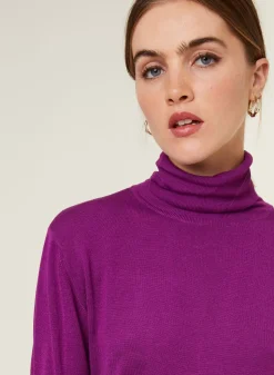 Maison Montagut T-Shirts>T-Shirt Col Roule En Bambou Cachemire Fine Maille - Aerio