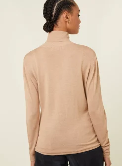 Maison Montagut T-Shirts>T-Shirt Col Roule En Bambou Cachemire Fine Maille - Aerio