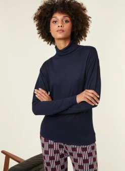 Maison Montagut T-Shirts>T-Shirt Col Roule En Bambou Cachemire Fine Maille - Aerio