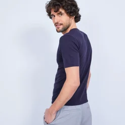 Maison Montagut T-Shirts>T-Shirt Col Tunisien En Coton Cachemire - Haruni