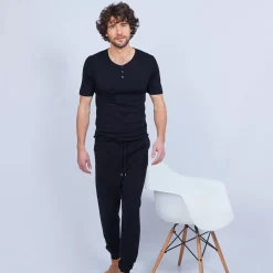 Maison Montagut T-Shirts>T-Shirt Col Tunisien En Coton Cachemire - Haruni
