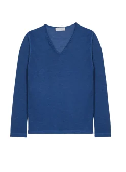 Maison Montagut T-Shirts>T-Shirt Col Tunisien En Lin Flamme - Blayne
