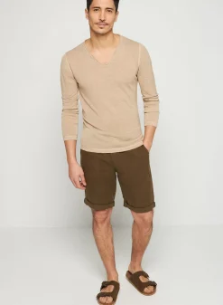 Maison Montagut T-Shirts>T-Shirt Col Tunisien En Lin Flamme - Blayne