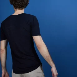 Maison Montagut T-Shirts>T-Shirt Col V En Lin Flamme - Bobelia