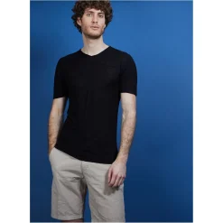 Maison Montagut T-Shirts>T-Shirt Col V En Lin Flamme - Bobelia