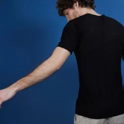 Maison Montagut T-Shirts>T-Shirt Col V En Lin Flamme - Bobelia
