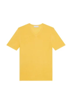 Maison Montagut T-Shirts>T-Shirt Col V En Lin Flamme - Reuben