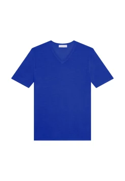 Maison Montagut T-Shirts>T-Shirt Col V En Lin Flamme - Reuben
