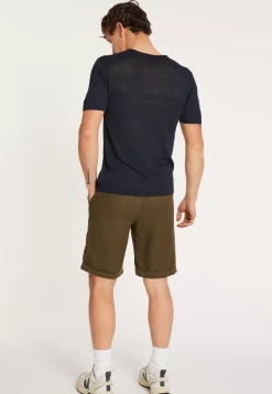 Maison Montagut T-Shirts>T-Shirt Col V En Lin Flamme - Reuben