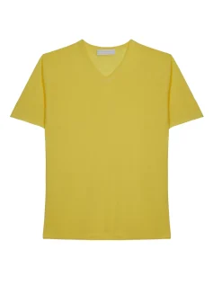 Maison Montagut T-Shirts>T-Shirt Col V En Lin Flamme - Reuben