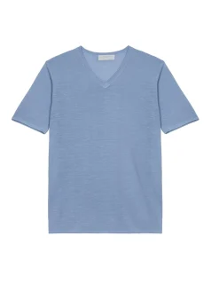 Maison Montagut T-Shirts>T-Shirt Col V En Lin Flamme - Reuben