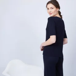 Maison Montagut T-Shirts>T-Shirt En Bambou Cachemire - Henne