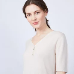 Maison Montagut T-Shirts>T-Shirt En Bambou Cachemire - Henne