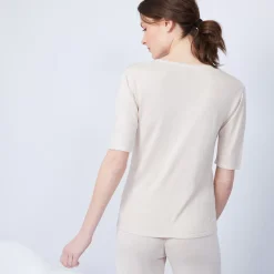Maison Montagut T-Shirts>T-Shirt En Bambou Cachemire - Henne