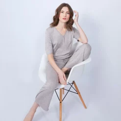Maison Montagut T-Shirts>T-Shirt En Bambou Cachemire - Henne