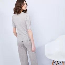 Maison Montagut T-Shirts>T-Shirt En Bambou Cachemire - Henne