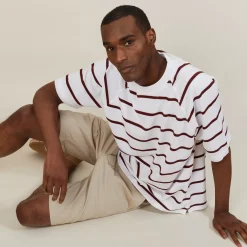 Maison Montagut T-Shirts>T-Shirt En Coton A Rayures - Patrick