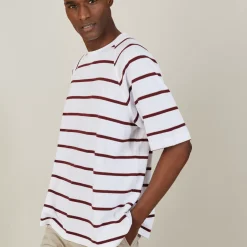 Maison Montagut T-Shirts>T-Shirt En Coton A Rayures - Patrick