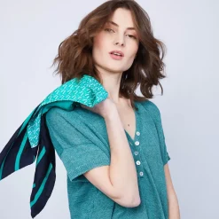 Maison Montagut T-Shirts>T-Shirt En Lin Col V Boutonne - Maati