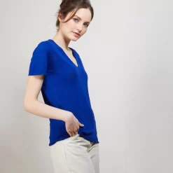 Maison Montagut T-Shirts>T-Shirt En Lin Flamme - Balkan