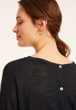 Maison Montagut T-Shirts>T-Shirt En Lin Flamme Boutonne Dos - Polly