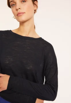 Maison Montagut T-Shirts>T-Shirt En Lin Flamme Boutonne Dos - Polly