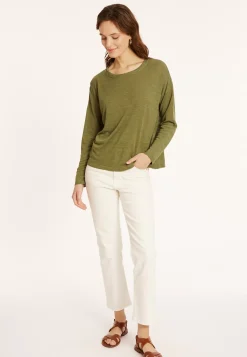 Maison Montagut T-Shirts>T-Shirt En Lin Flamme Boutonne Dos - Polly