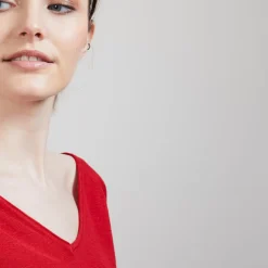 Maison Montagut T-Shirts>T-Shirt En Lin Flamme Manches Coudes - Bonbon