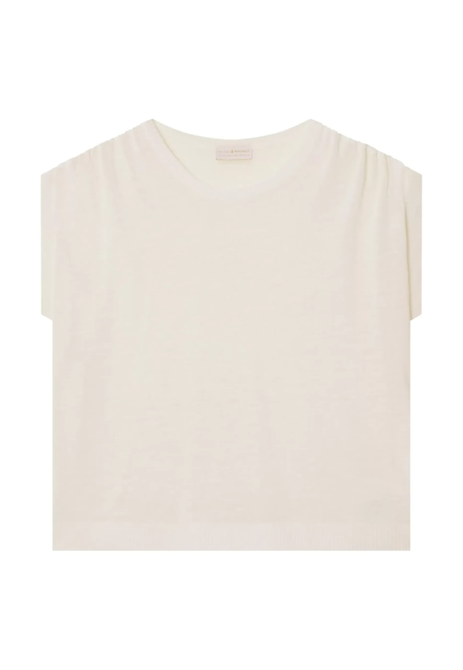 Maison Montagut T-Shirts>T-Shirt En Lin Flamme Resserrage Epaules - Marine