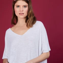 Maison Montagut T-Shirts>T-Shirt Long En Lin Flamme - Bil