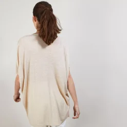 Maison Montagut T-Shirts>T-Shirt Long En Lin Flamme - Bil