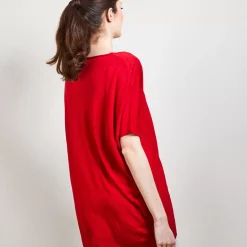 Maison Montagut T-Shirts>T-Shirt Long En Lin Flamme - Bil