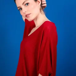 Maison Montagut T-Shirts>T-Shirt Long En Lin Flamme - Bil