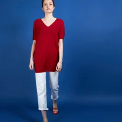 Maison Montagut T-Shirts>T-Shirt Long En Lin Flamme - Bil