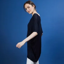 Maison Montagut T-Shirts>T-Shirt Long En Lin Flamme - Bil