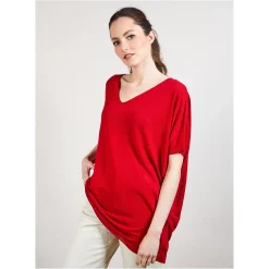 Maison Montagut T-Shirts>T-Shirt Long En Lin Flamme - Bil