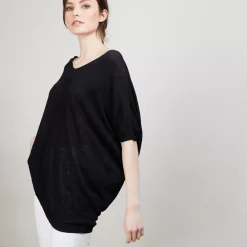 Maison Montagut T-Shirts>T-Shirt Long En Lin Flamme - Bil
